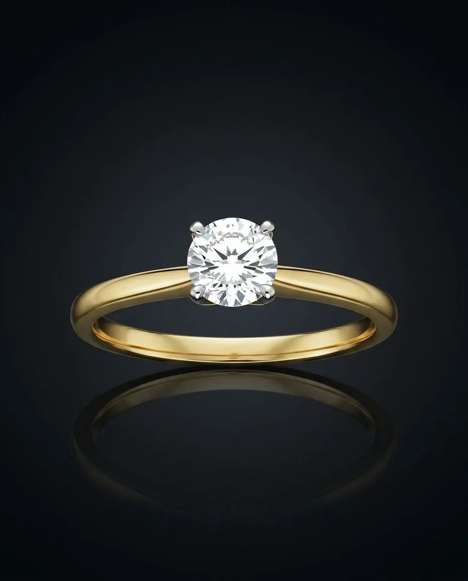 The same ring lit against a dark background