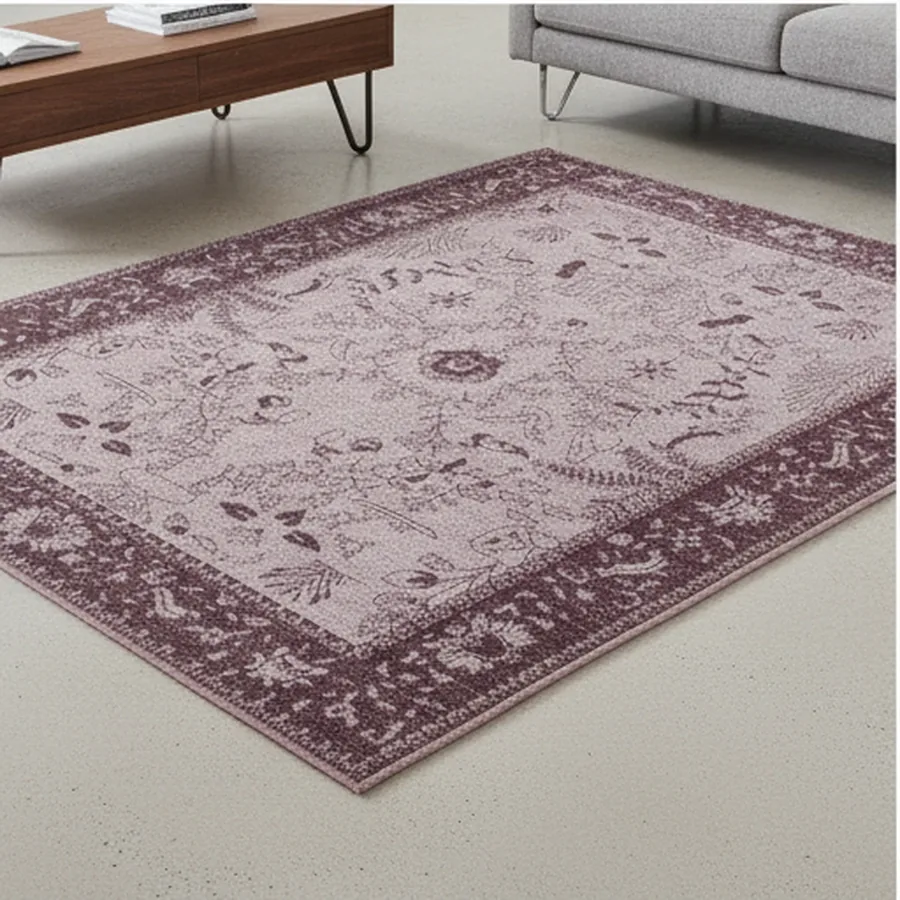 The rug shown at scale within a room for size reference.