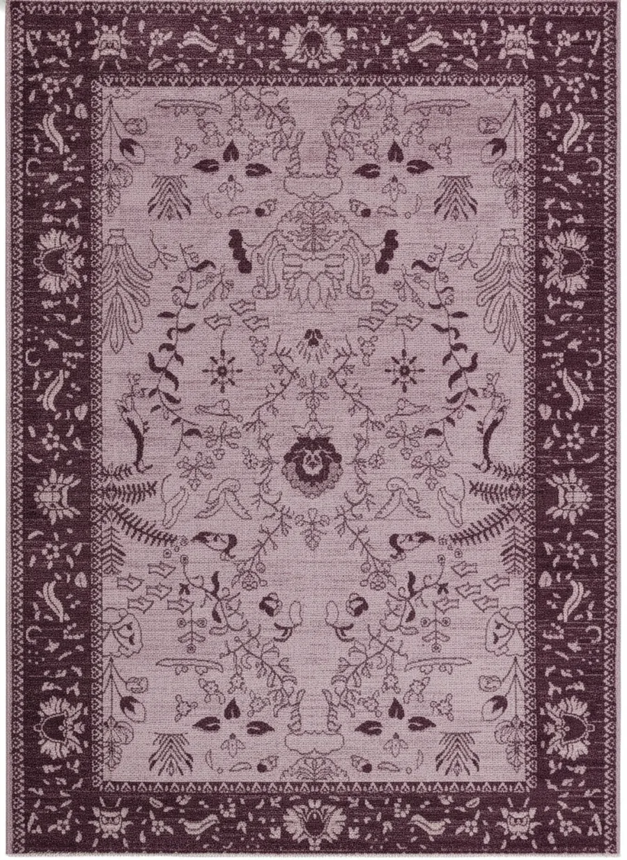 A hand-knotted rug photographed on a plain floor: the single photo a merchant uploads.